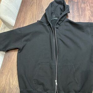 Brandy Melville Black Zip-Up Sweater